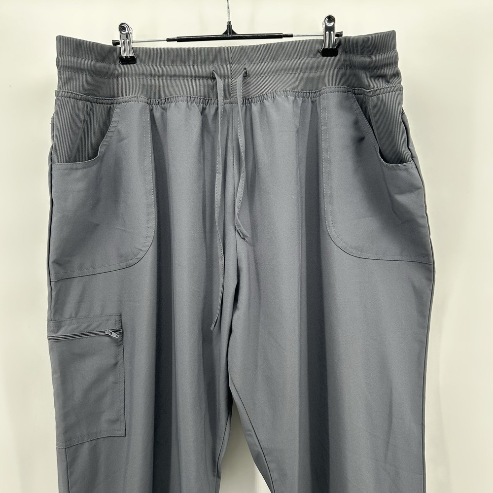 ScrubAid Womens 2XL Gray 4 Way Stretch Tapered Cargo Scrub Pants‎ Healthcare - Picture 2 of 13